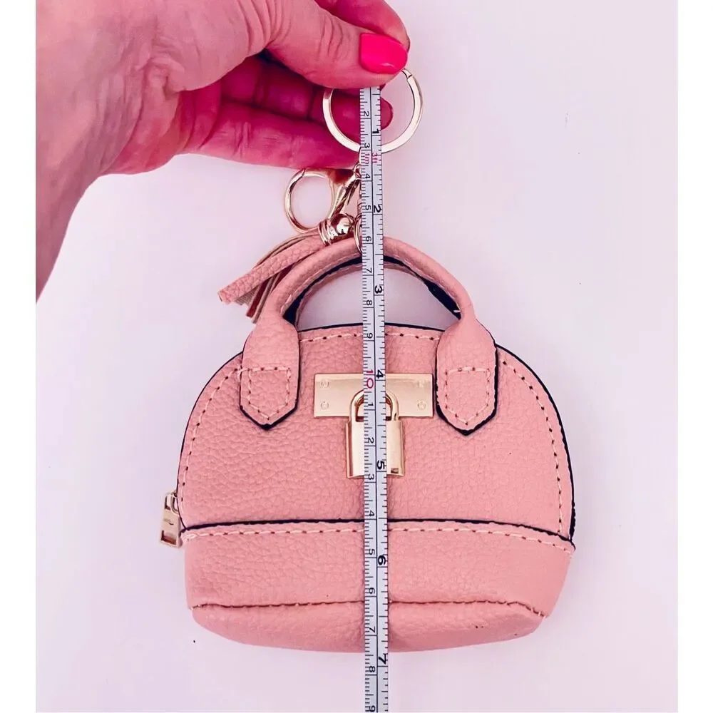 NWT Gorgeous Pink Pu Leather Purse Bag Charm Lobster Keyring Keyholder Keyring